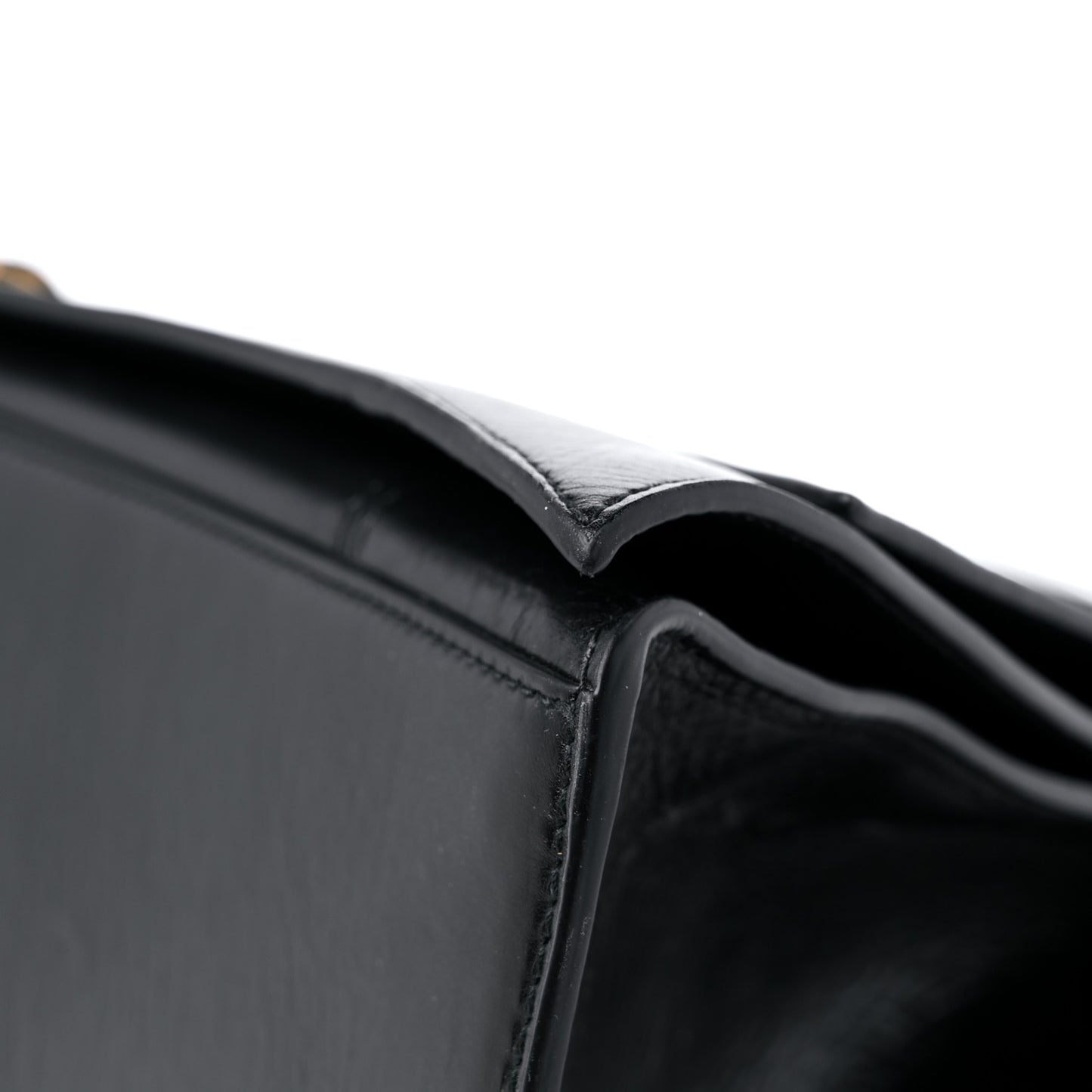 Paper Calfskin Large Crush Sling Bag Black
