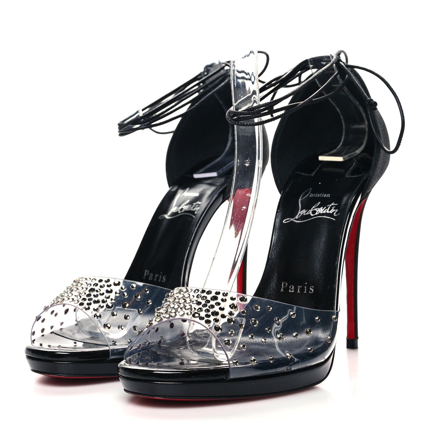 Christian Louboutin PVC Degratina Frou 120 Pumps 37.5 Black 3 of 10
