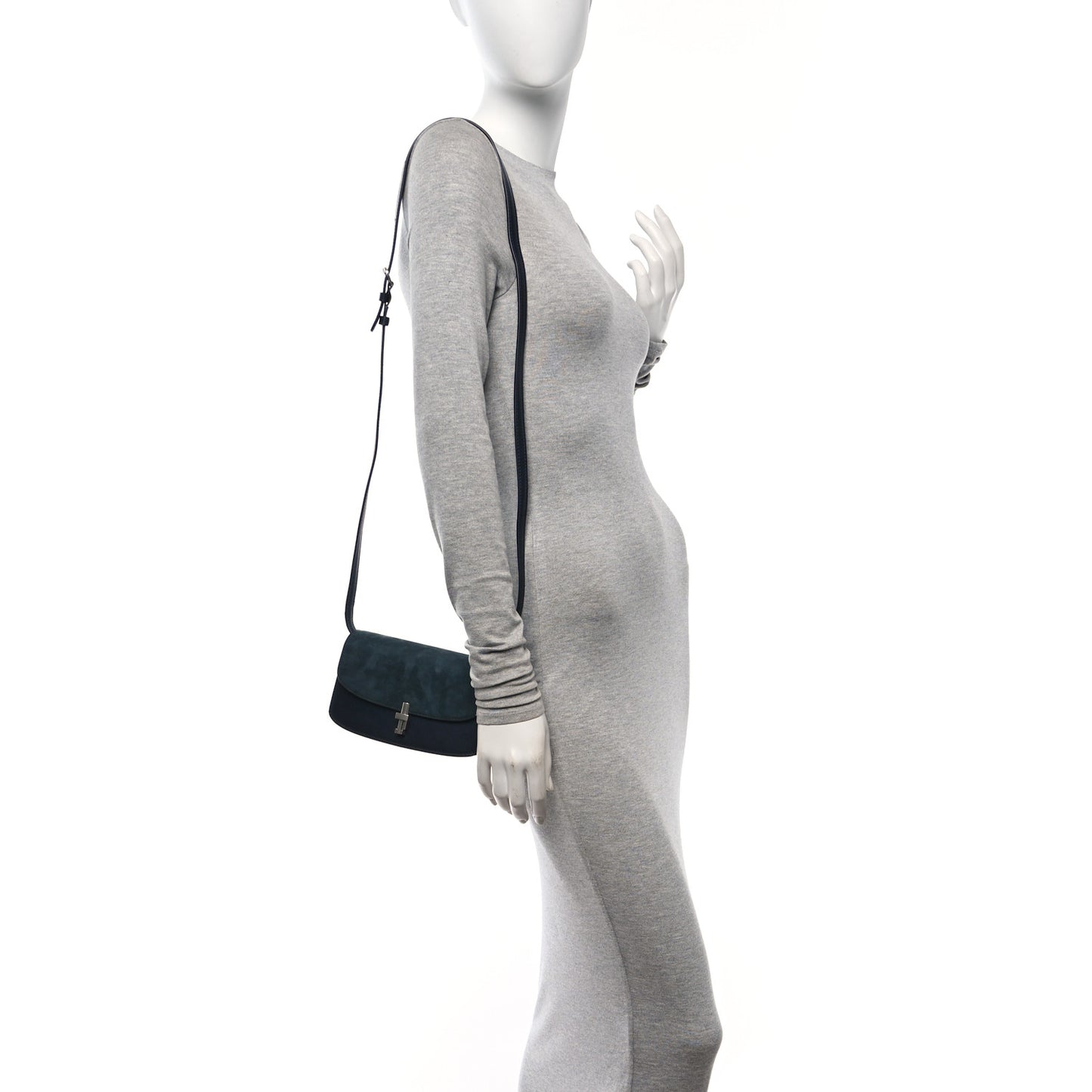 Nubuck Calfskin Sofia E/W Crossbody Deep Navy Virginia Blue