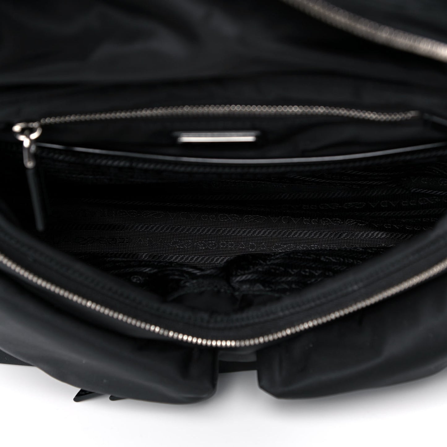 Nylon Tessuto Nappa Symbols Signaux Hobo Bag Black