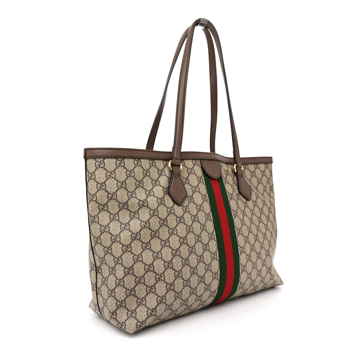 GG Supreme Monogram Medium Ophidia Shopping Tote Brown