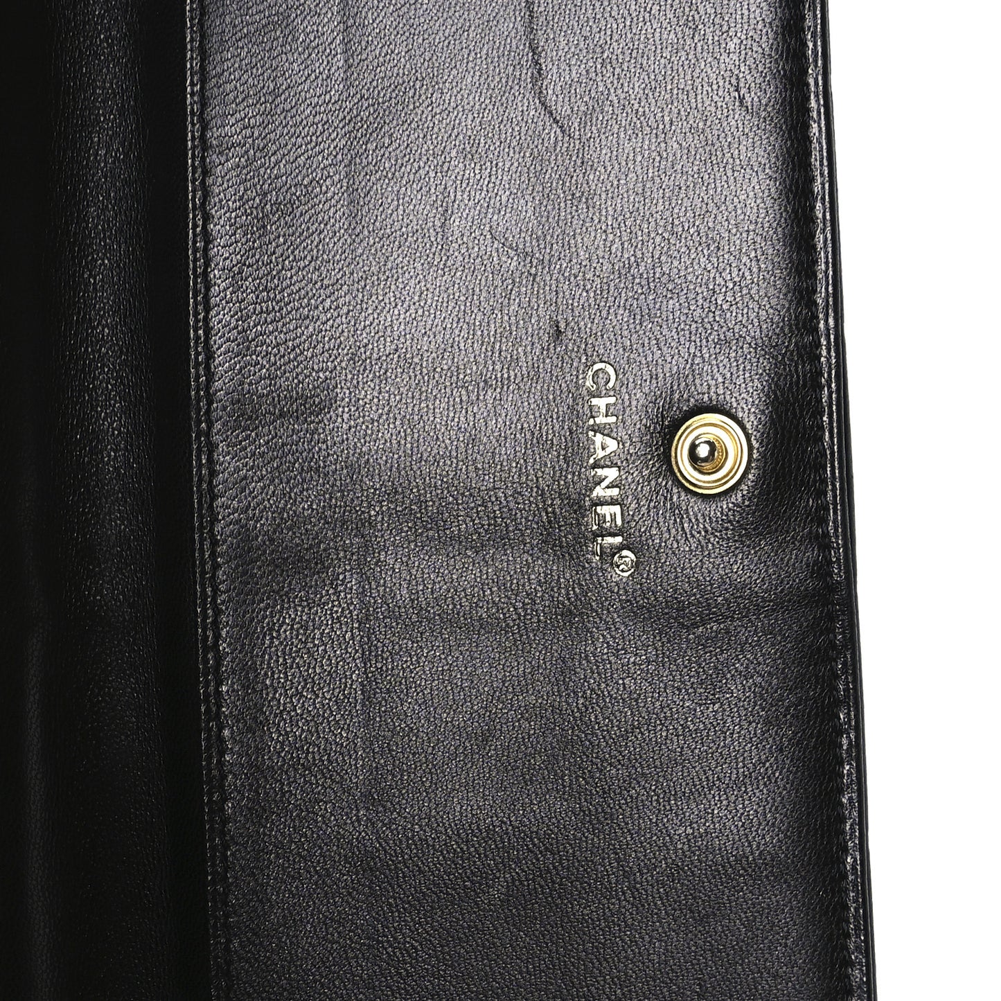 Lambskin Quilted Chocolate Bar Long Wallet Black