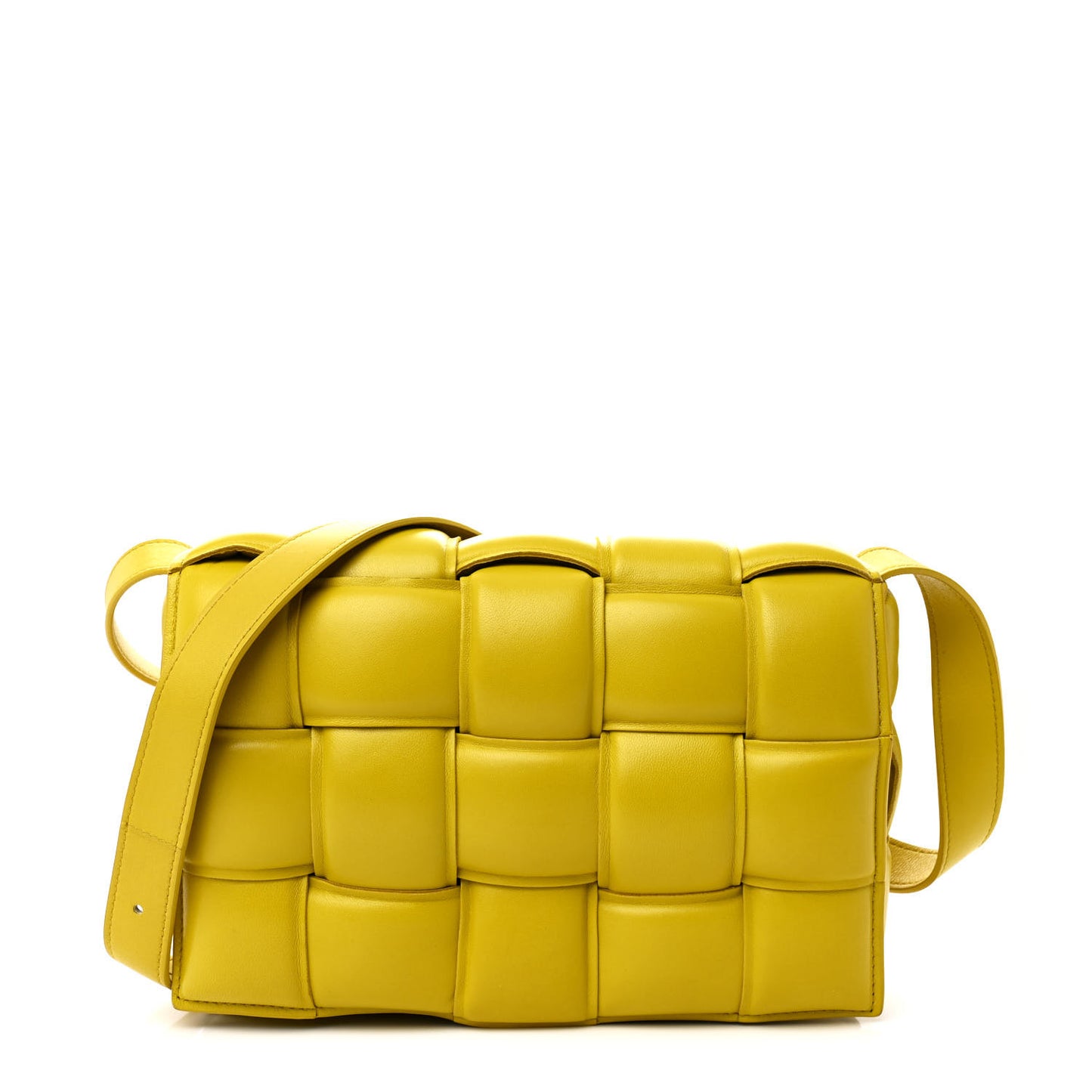 Nappa Maxi Intreccio Padded Cassette Crossbody Bag Buttercup
