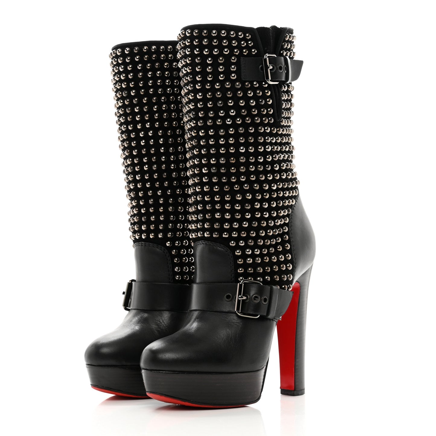 Calfskin VIP Suede Marisa 140 Studded Boots 36 Black