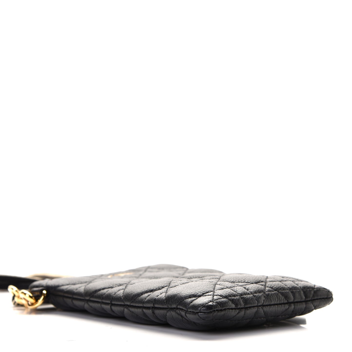 Supple Calfskin Cannage Caro Multifunctional Pouch Black