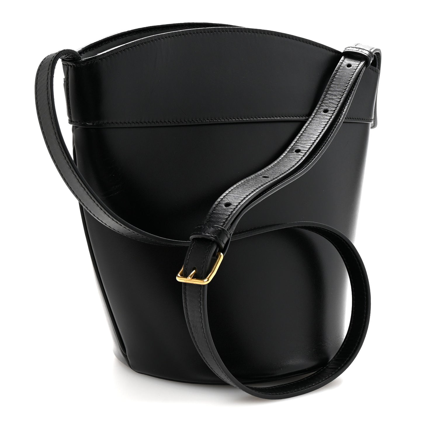 Calfskin Crecy Bucket Bag Black