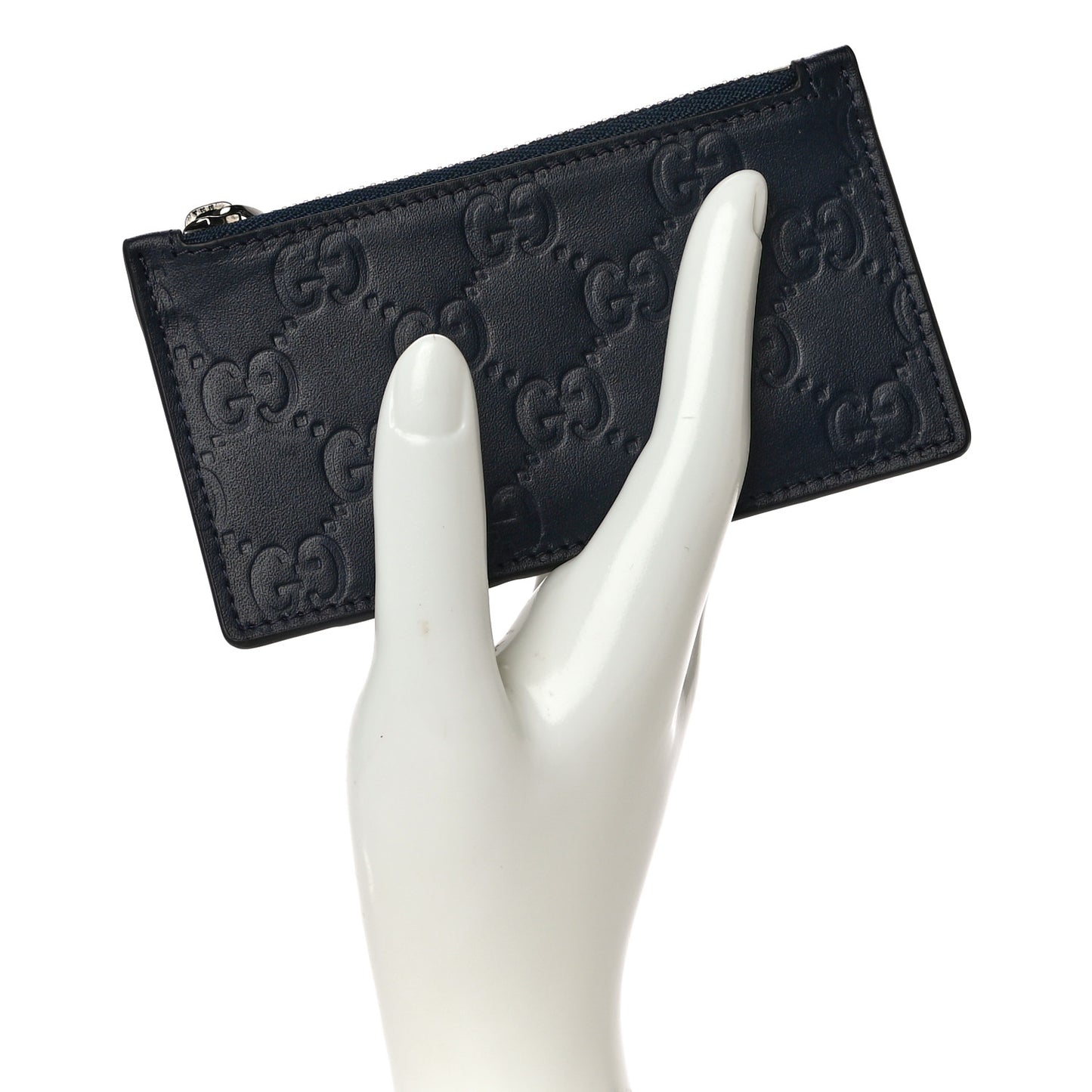 Guccissima Signature Coin Case Card Holder Blue