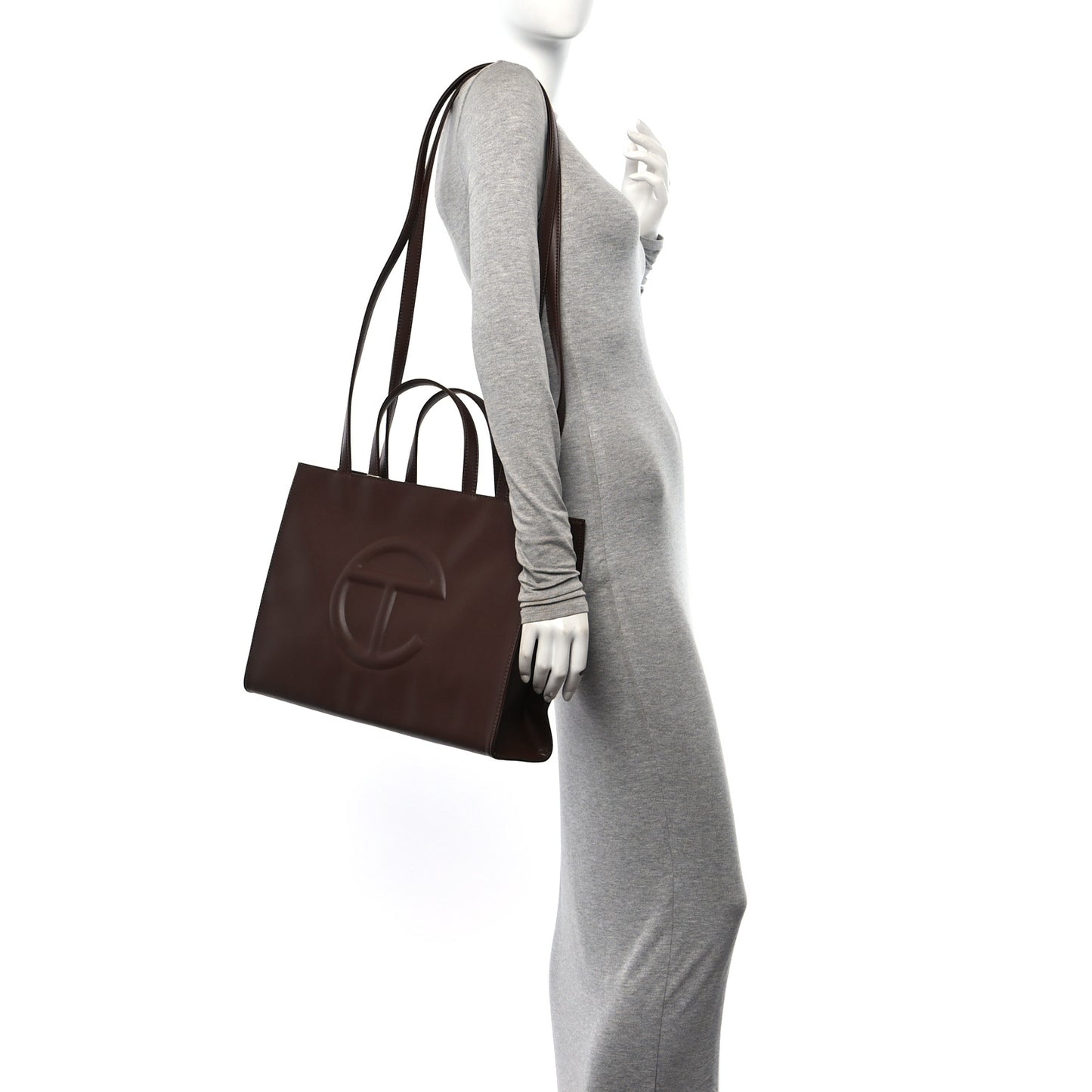 Vegan Leather Medium Shopping Bag Chocolate