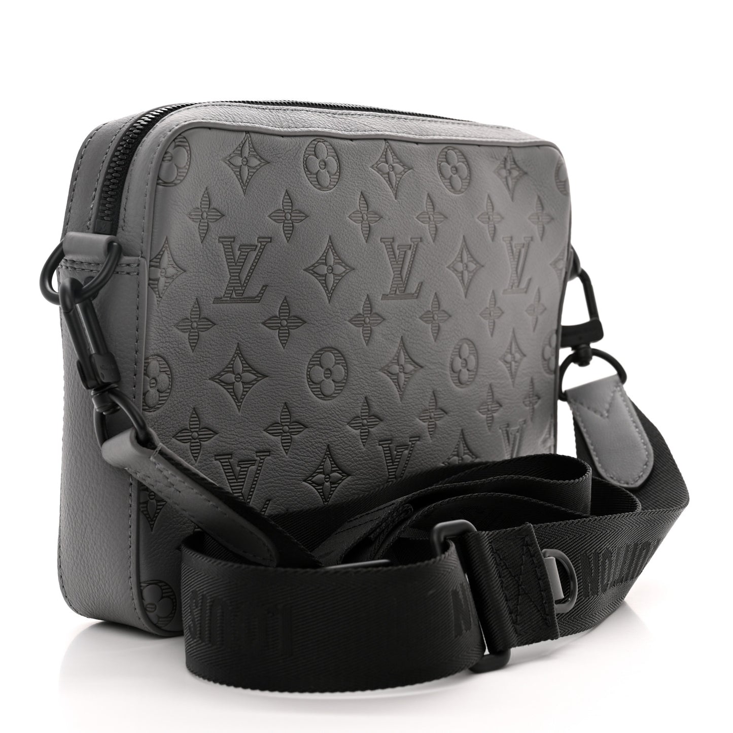 Calfskin Monogram Shadow Trio Messenger Anthracite Gray