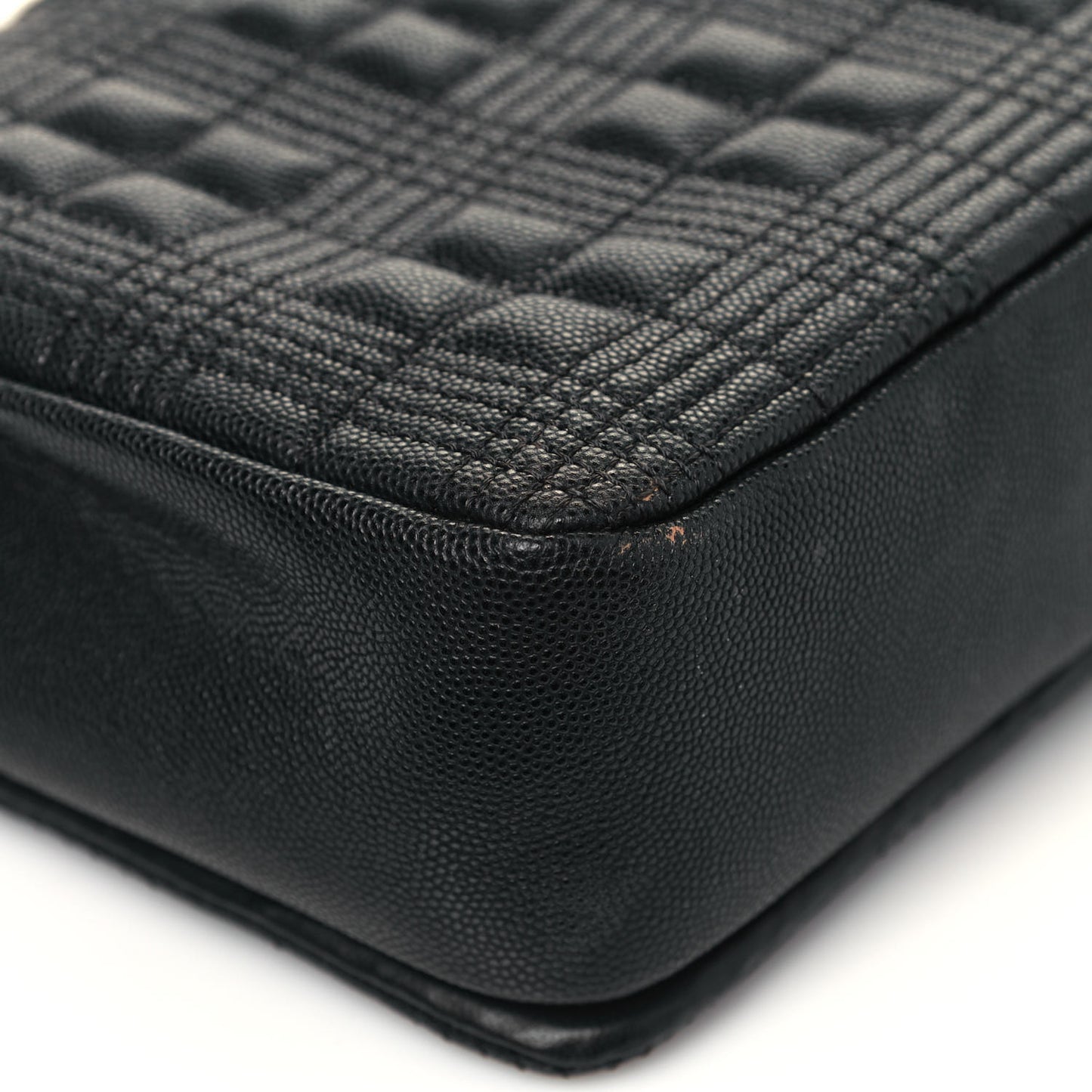 Grainy Calfskin Quilted Medium Lola Bag Black