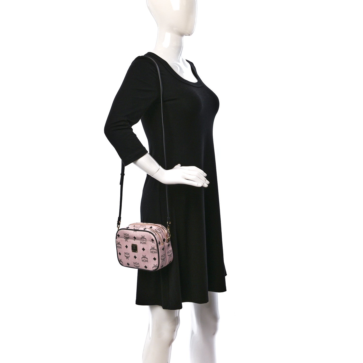 MCM Visetos Mini Camera Crossbody Bag Light Pink 2 of 12