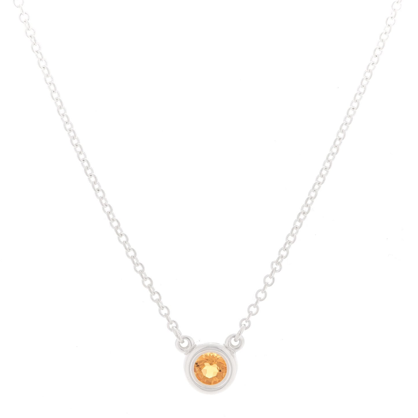 Sterling Silver Citrine Elsa Peretti Color By The Yard Pendant Necklace