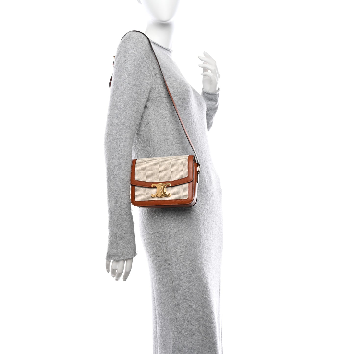 Textile Natural Calfskin Teen Triomphe White Tan