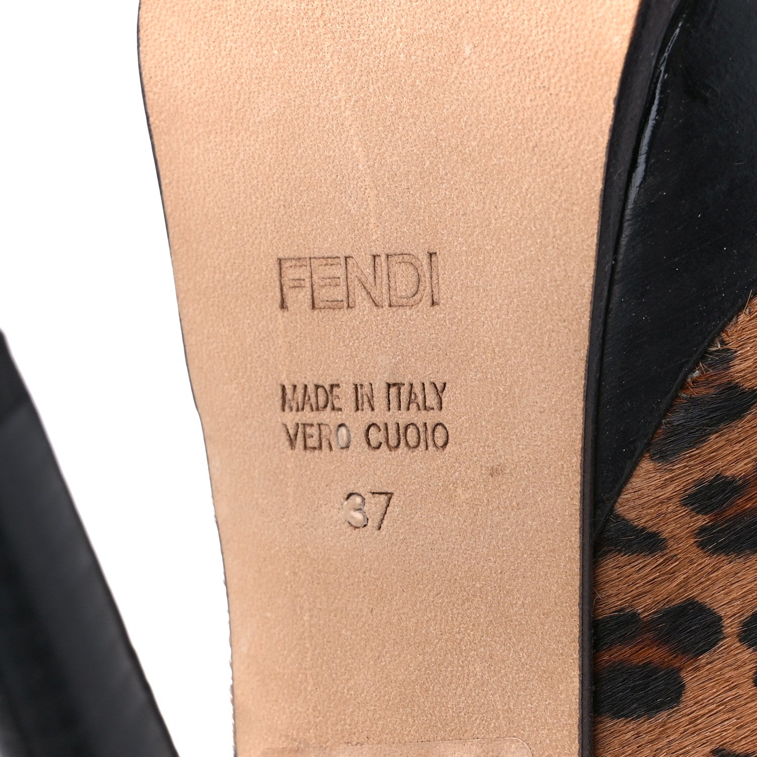 Fendi Pony Hair Leopard Platform Pumps 37 Natural 6 of 11