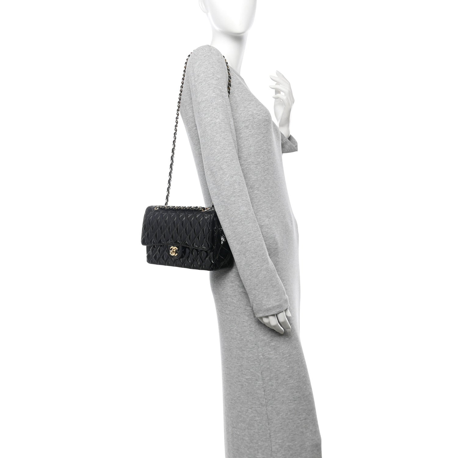Chanel Patent Quilted Medium Double Flap Black 2 of 14