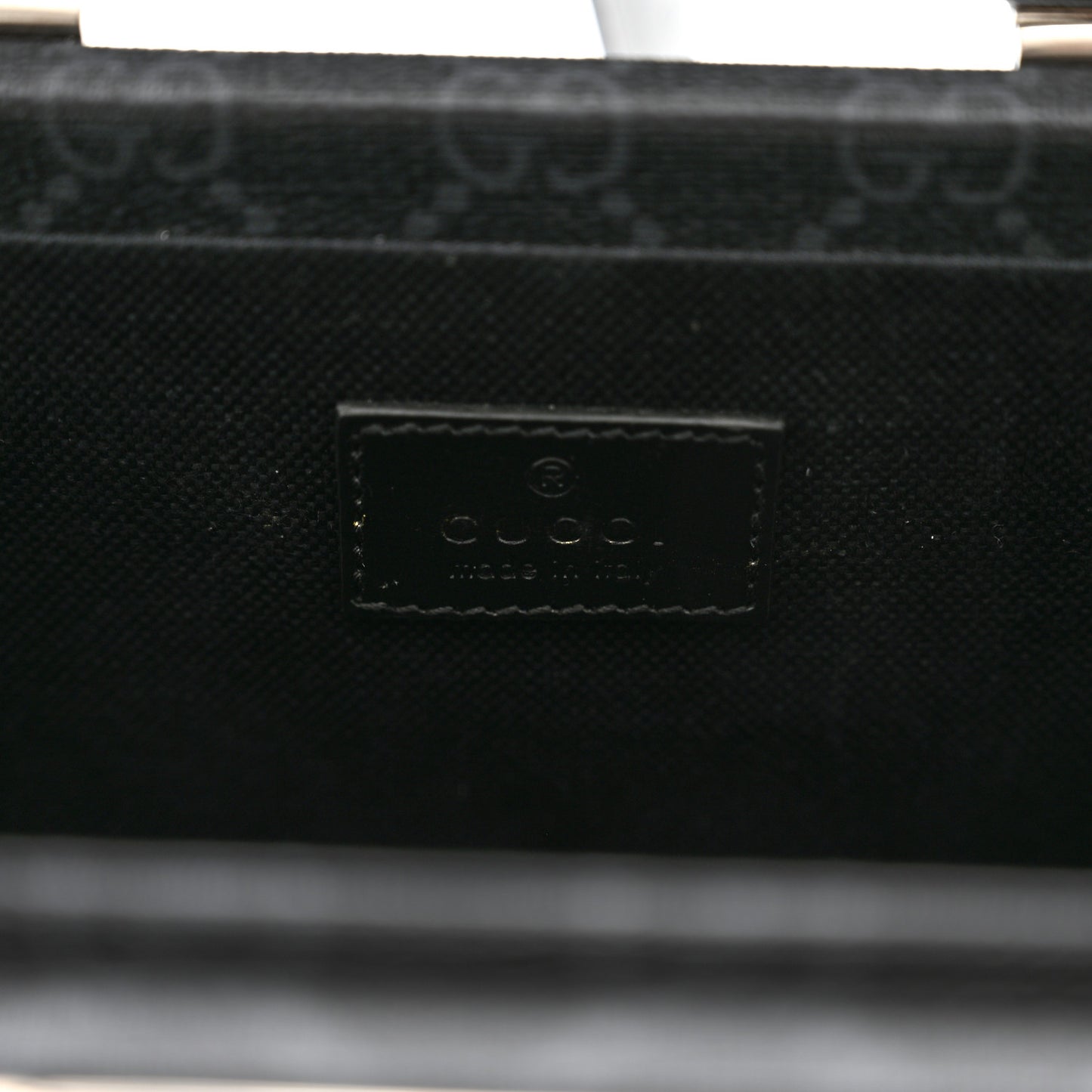 GG Supreme Monogram Calfskin Savoy Top Handle Beauty Case Black