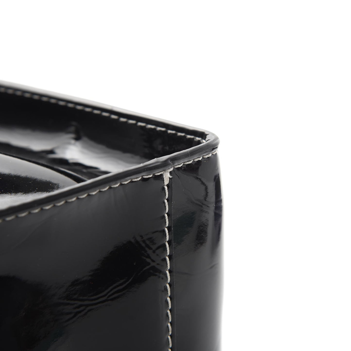 Eco Alter Patent East West Perforated Tote Black