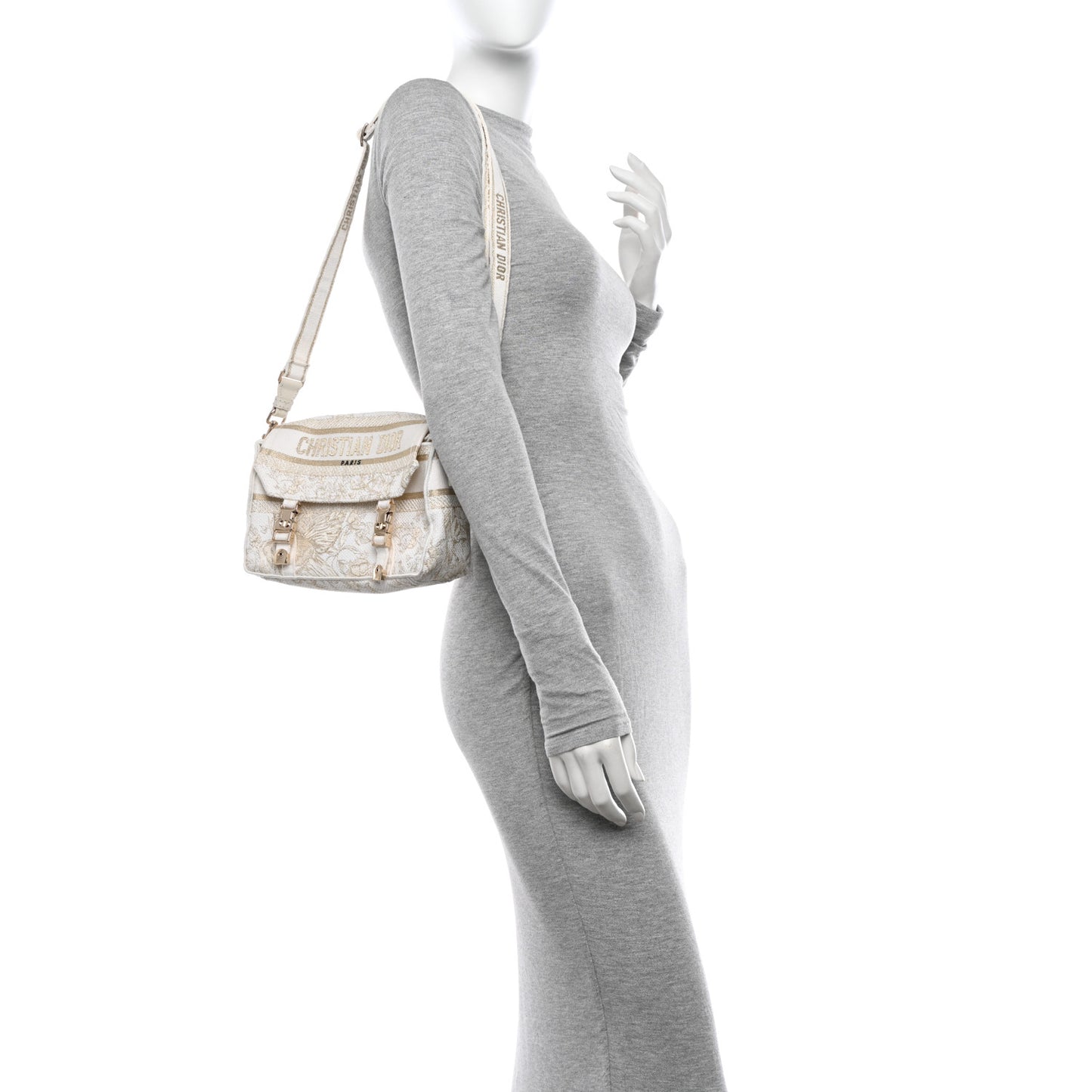 Canvas Diorcamp Messenger White Gold