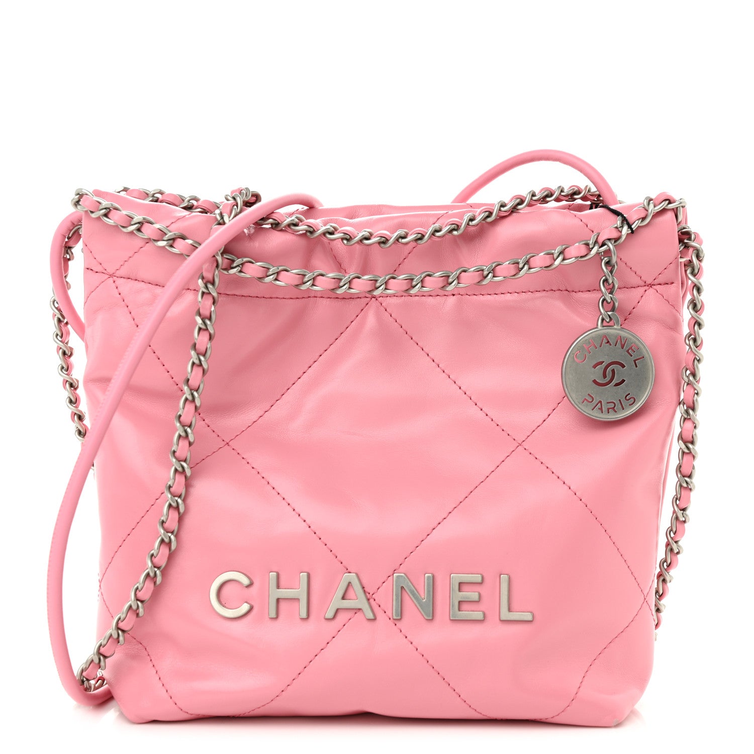 Chanel Shiny Calfskin Quilted Mini Chanel 22 Pink 1 of 10