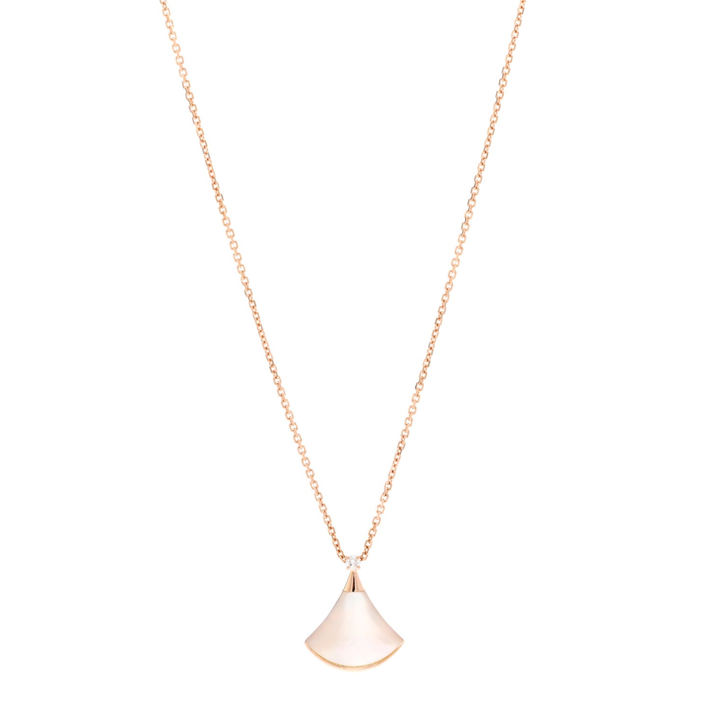 18K Rose Gold Diamond Mother of Pearl Small Divas' Dream Pendant Necklace