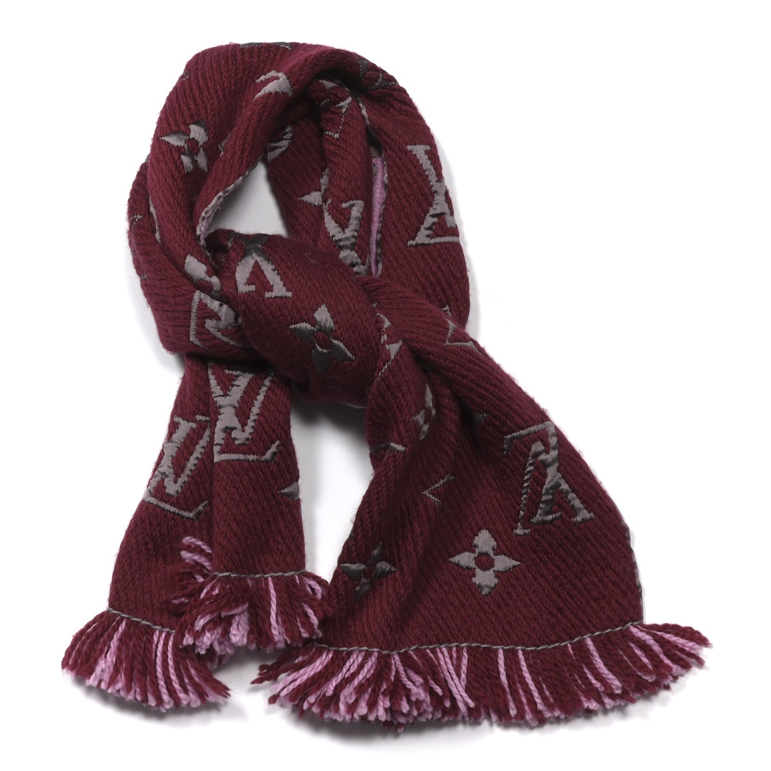 Louis Vuitton Wool Silk Logomania Scarf Wine 1783587 – FASHIONPHILE