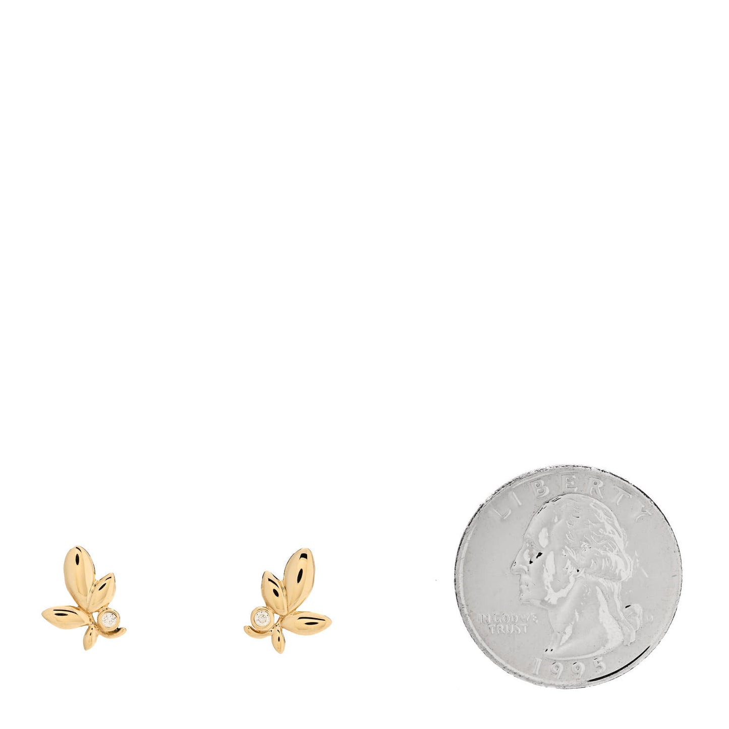 18K Yellow Gold Diamond Paloma Picasso Olive Leaf Earrings