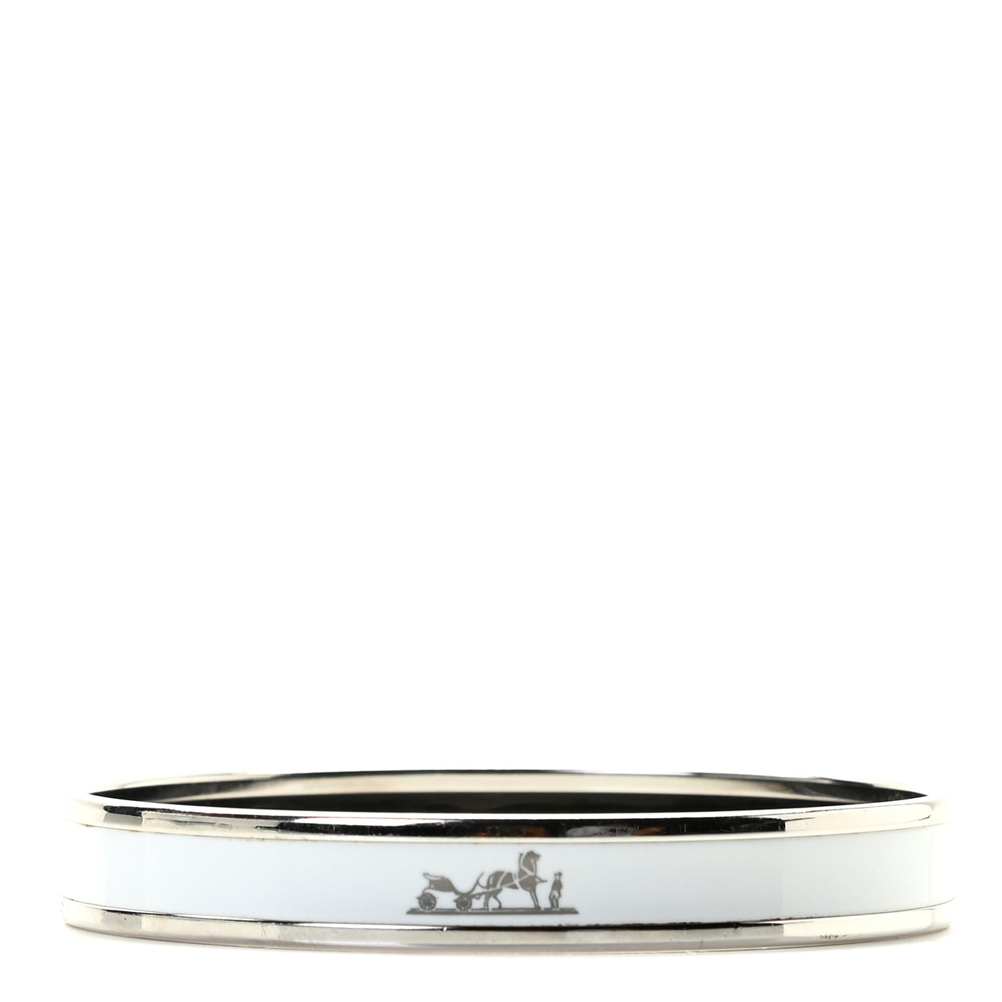 Enamel Printed Narrow Caleche Bracelet 70 White