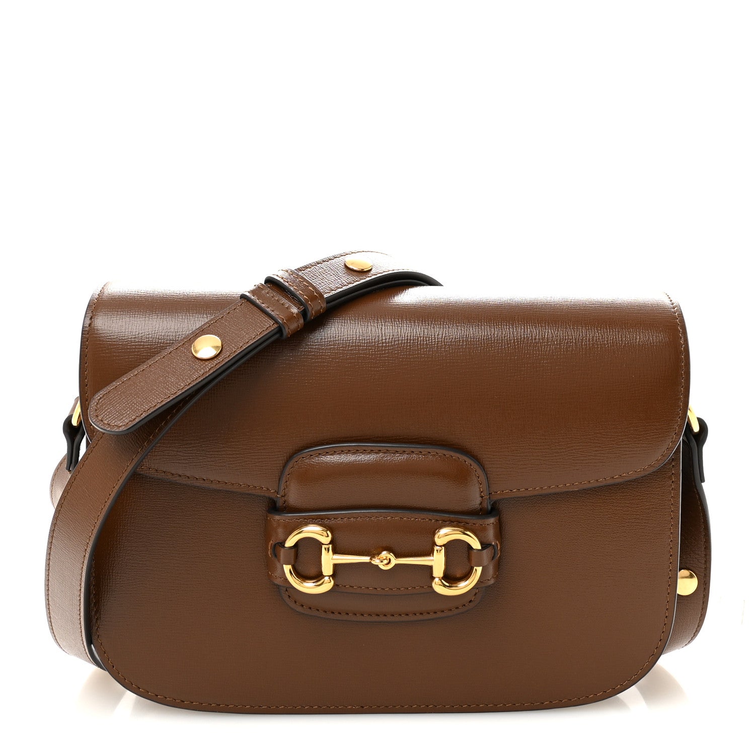 Gucci Azalea Calfskin Horsebit 1955 Shoulder Bag Brown Sugar