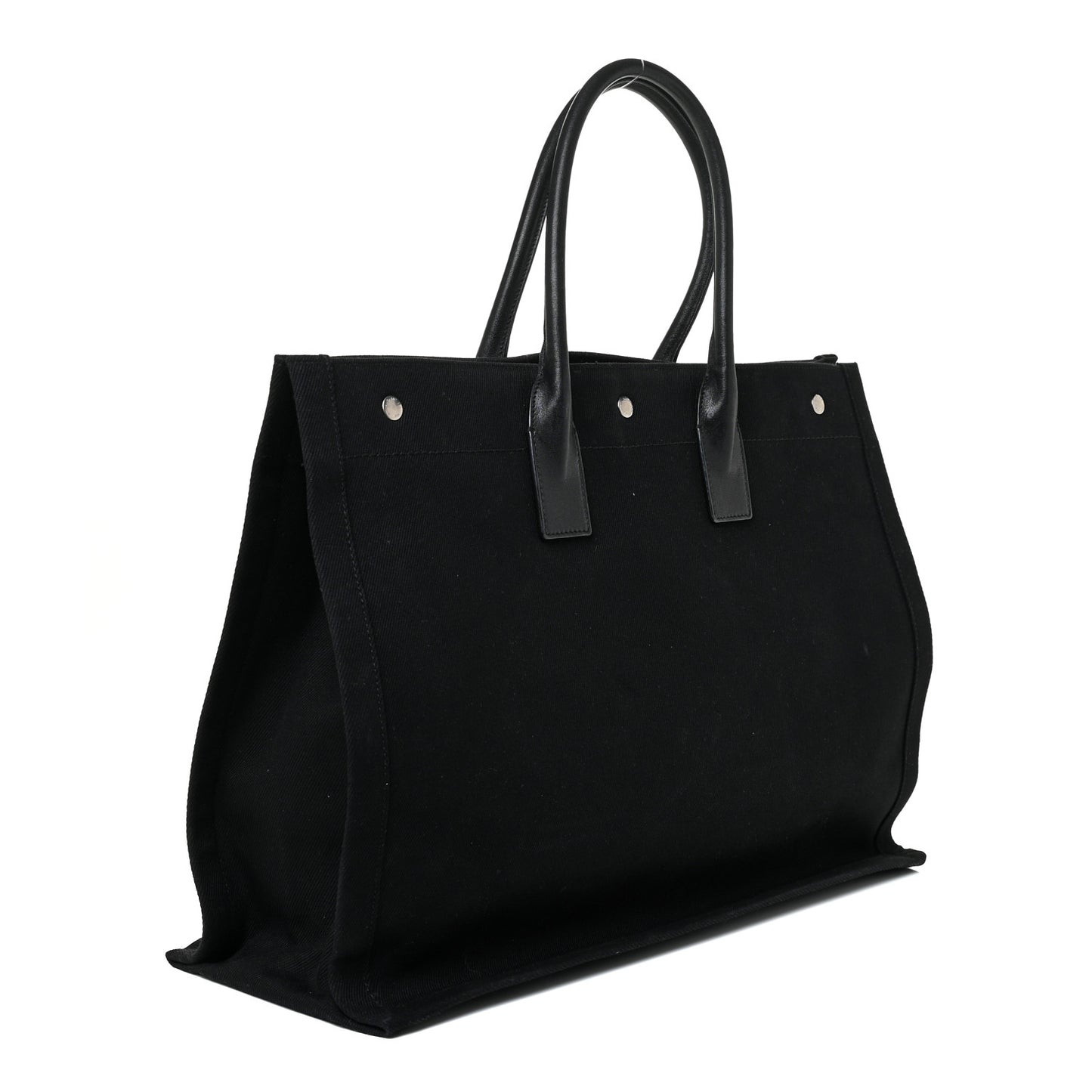 Linen Calfskin Rive Gauche Tote Black