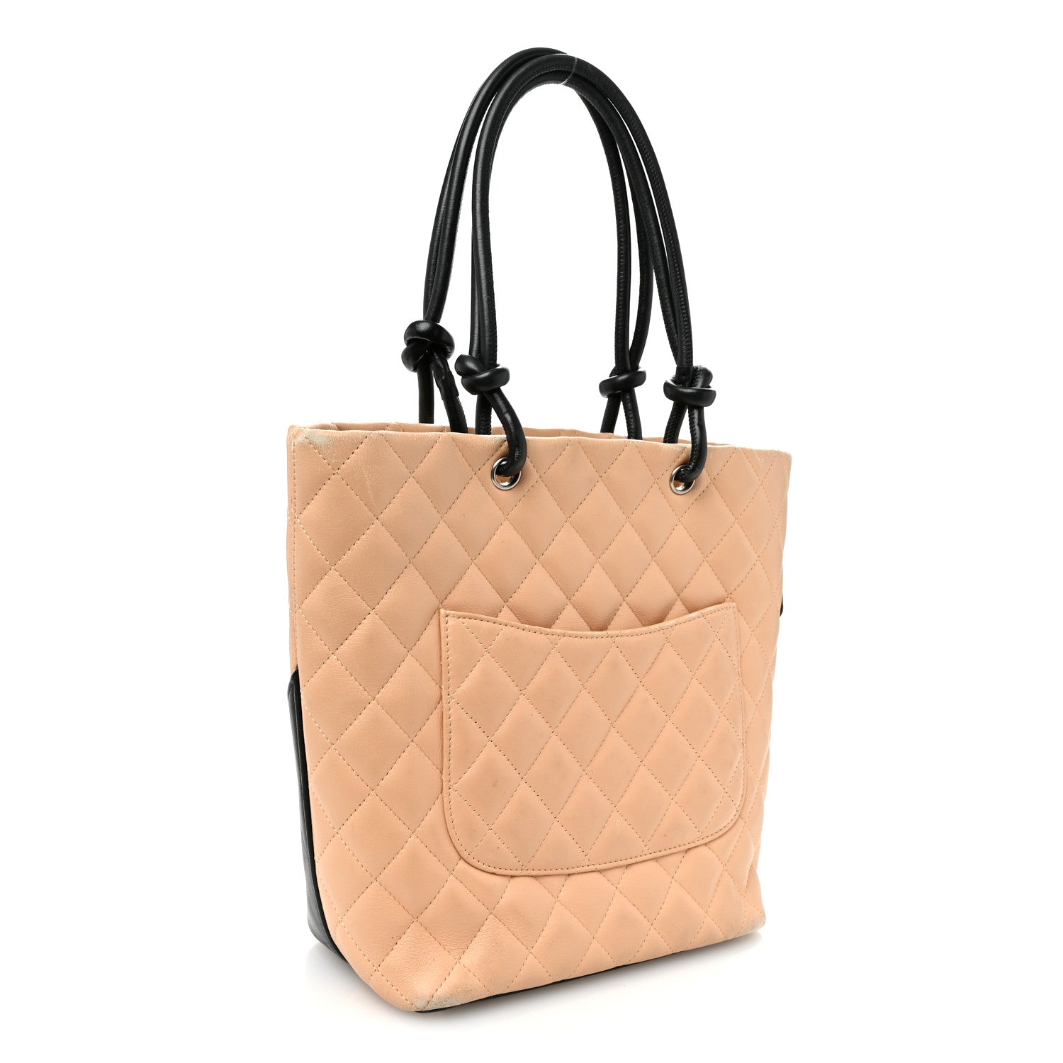 Chanel Calfskin Quilted Medium Cambon Tote Beige Black 3 of 13