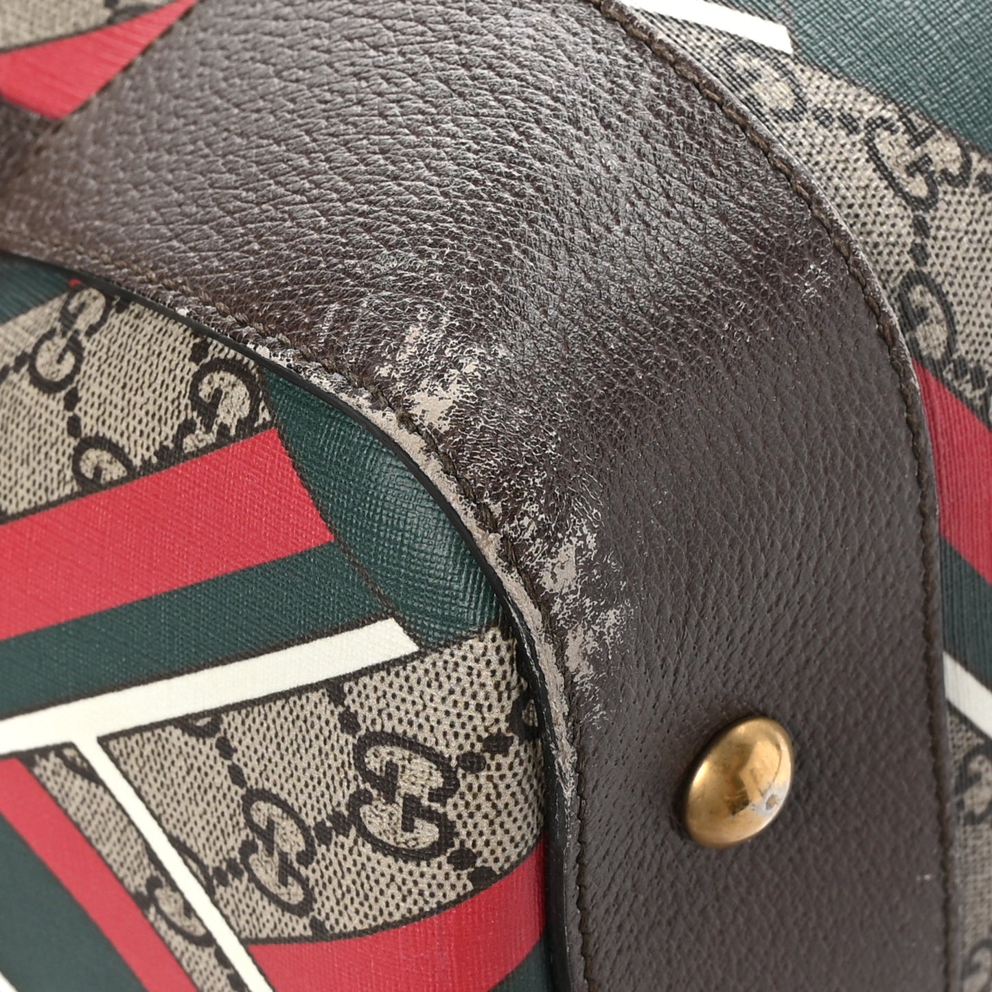 GG Supreme Monogram Chevron Web Medium Duffle Beige Green Red New Acero