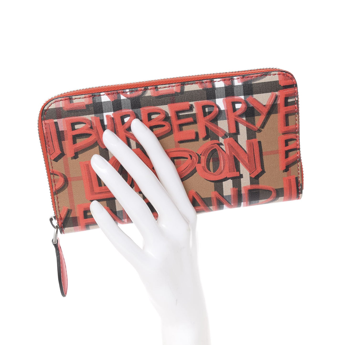 Haymarket Check Graffiti Print Zip Around Wallet Red