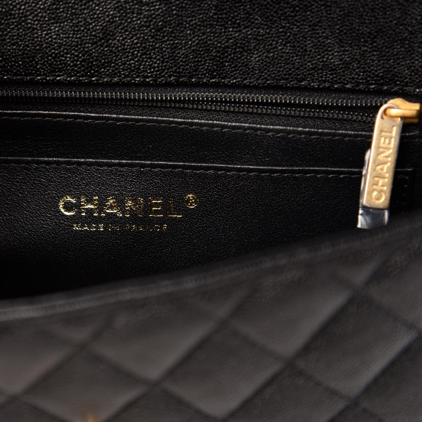 Caviar Quilted Mini Top Handle Rectangular Flap Black