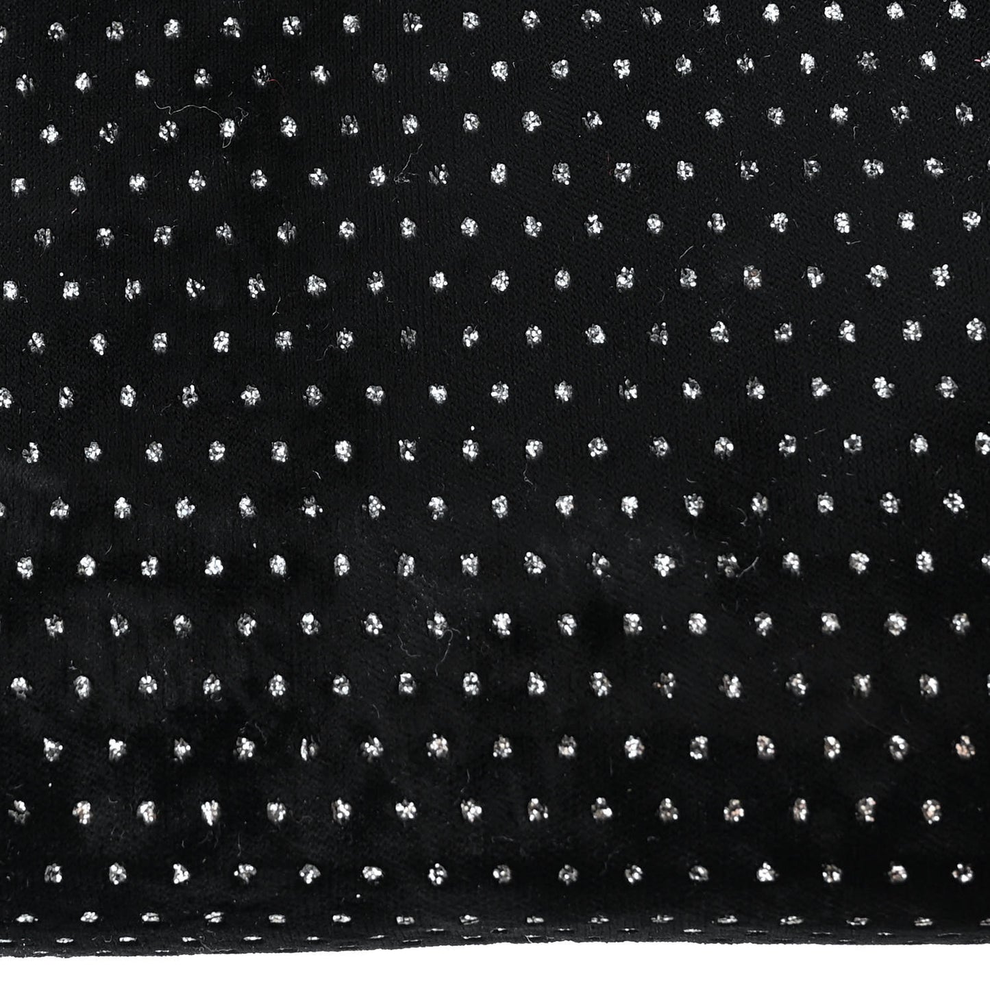 Velvet Crystal Monogram Chain Wallet Black