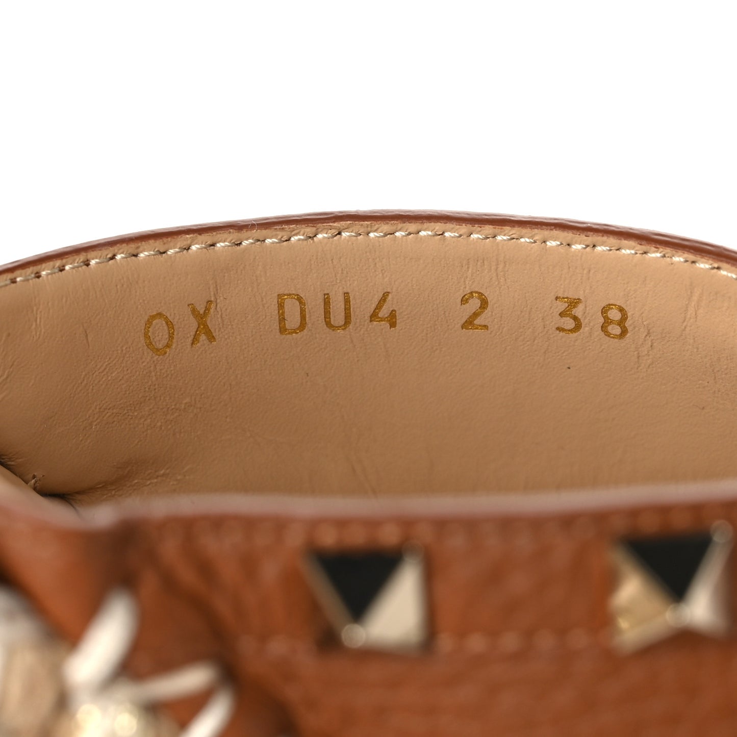 Pebbled Calfskin Rockstud Criss Cross Espadrille 15/105mm Wedge Sandals 38 Selleria