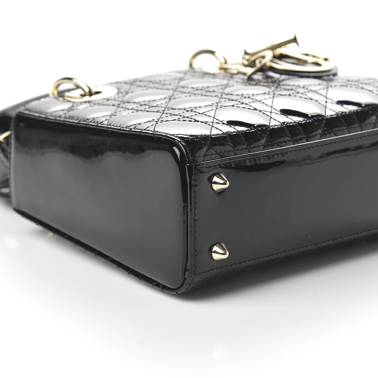 Christian Dior Patent Cannage Small Lady Dior Black 6 of 9