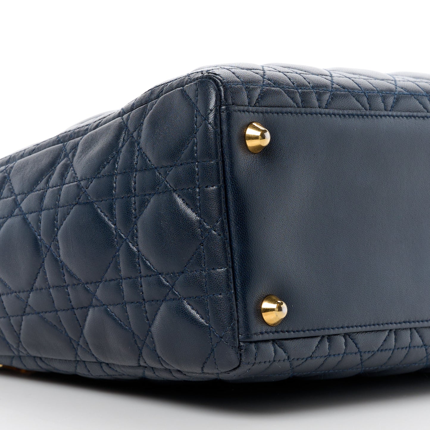 Lambskin Cannage Large Lady Dior Navy Blue