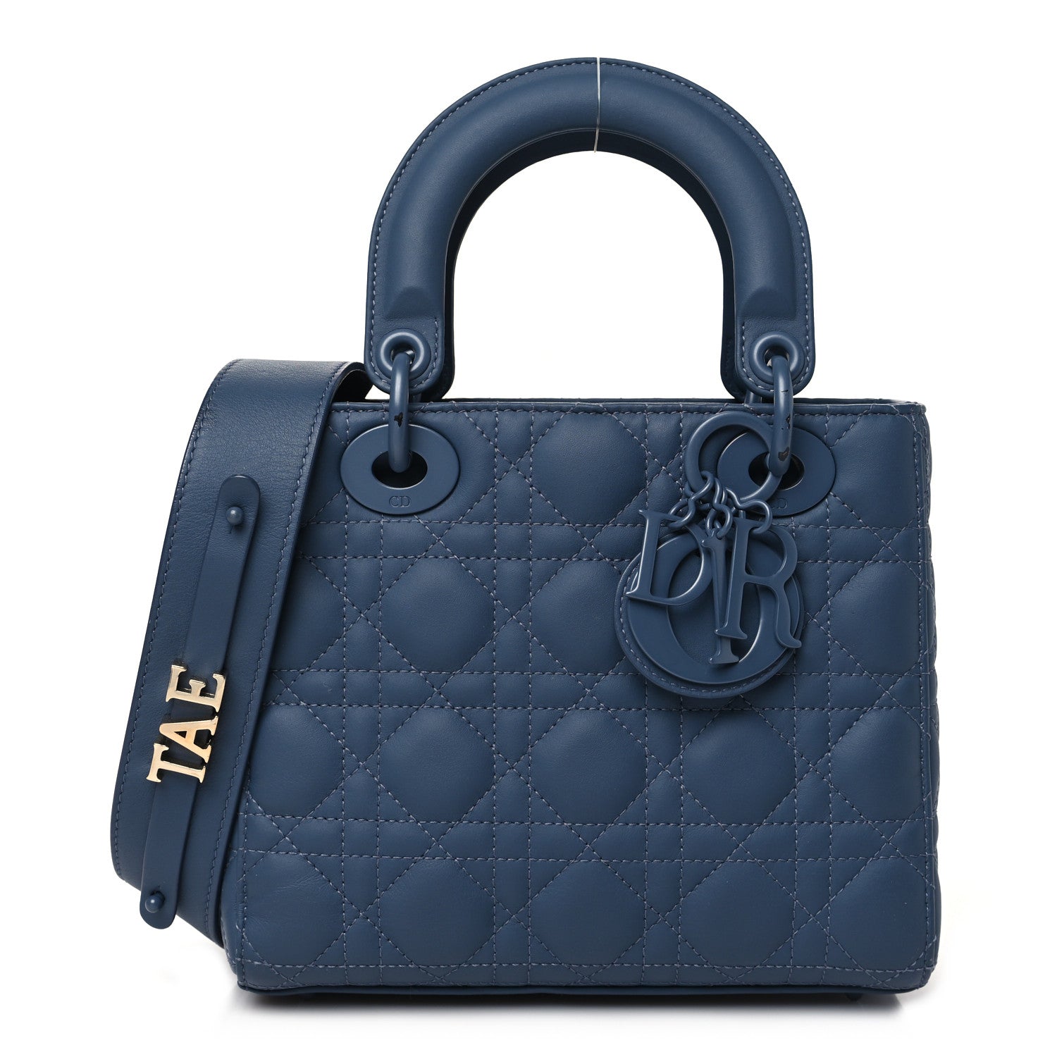 Dior ダークブルー ショルダーバッグ Christian Dior Ultra Matte Calfskin Cannage Small My ABCDior Lady