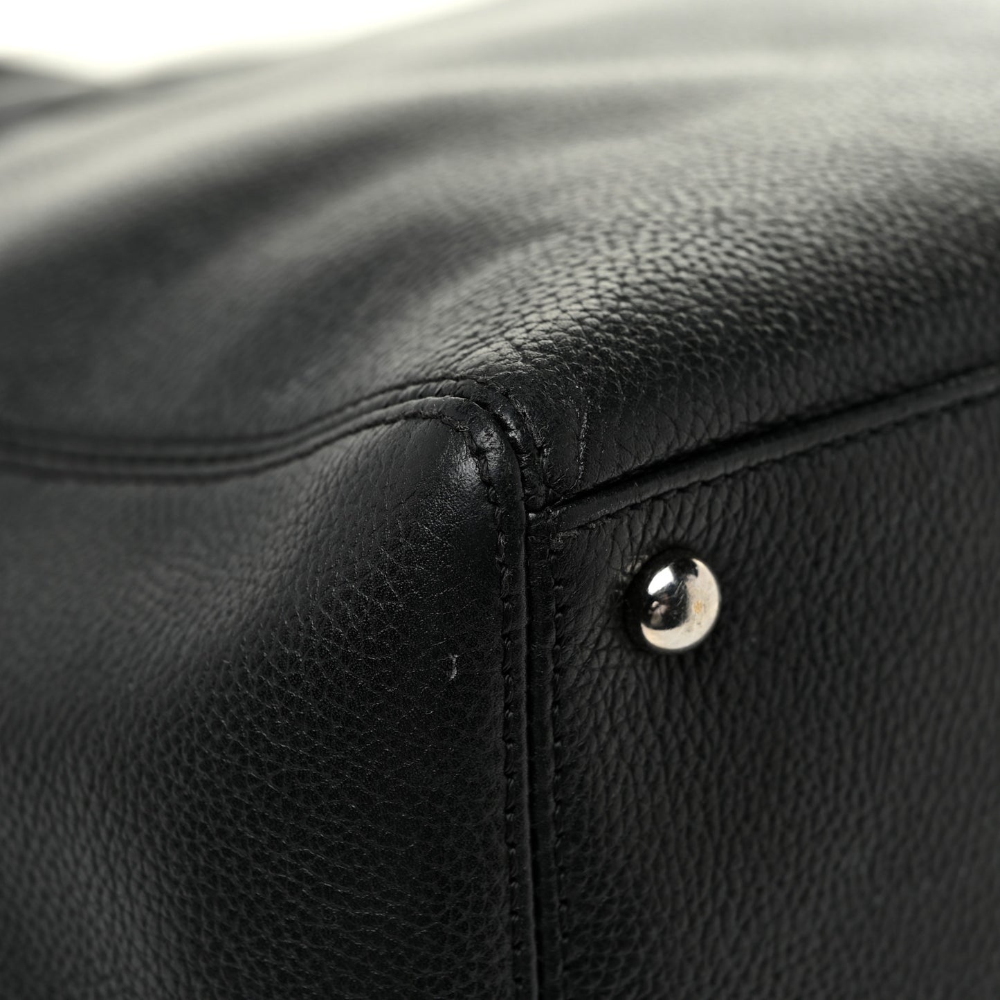 Calfskin Cerf Executive Shopper Tote Black