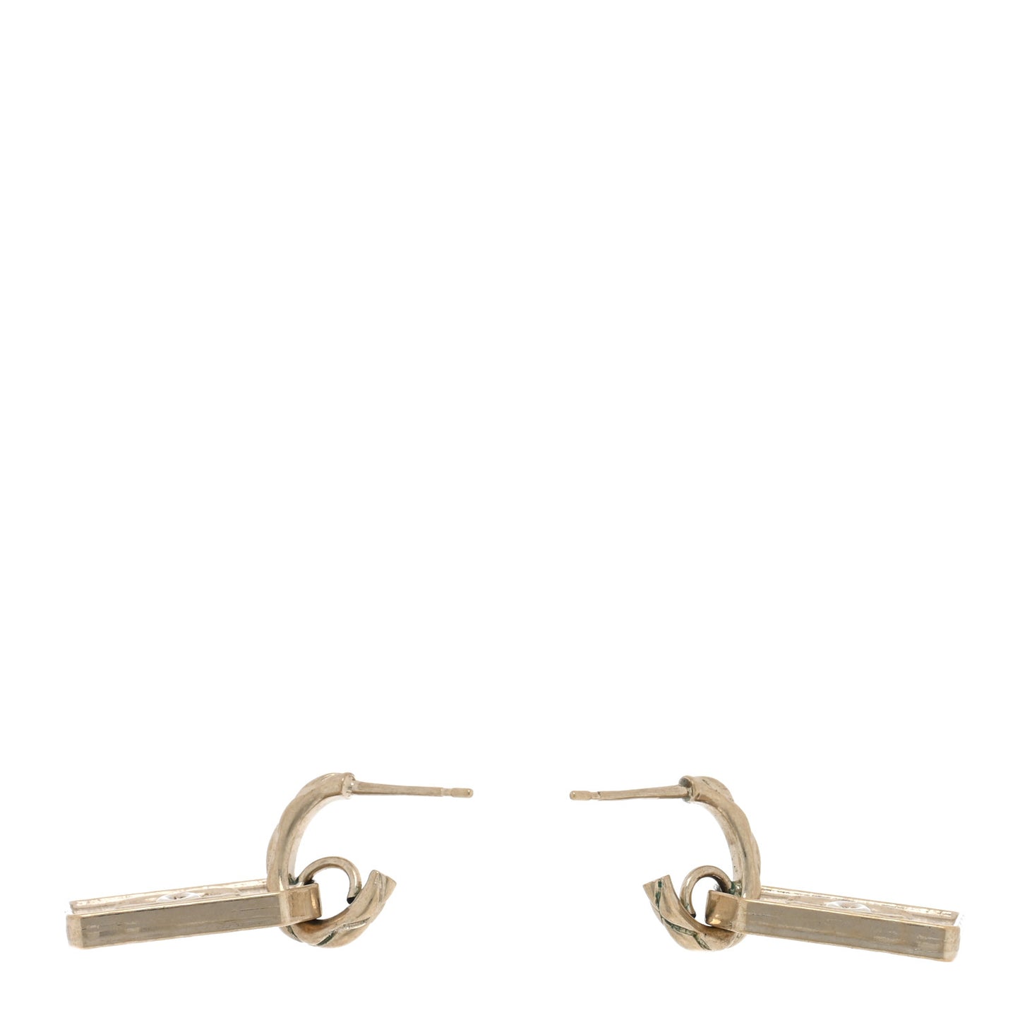 CC Tag Drop Earrings Gold