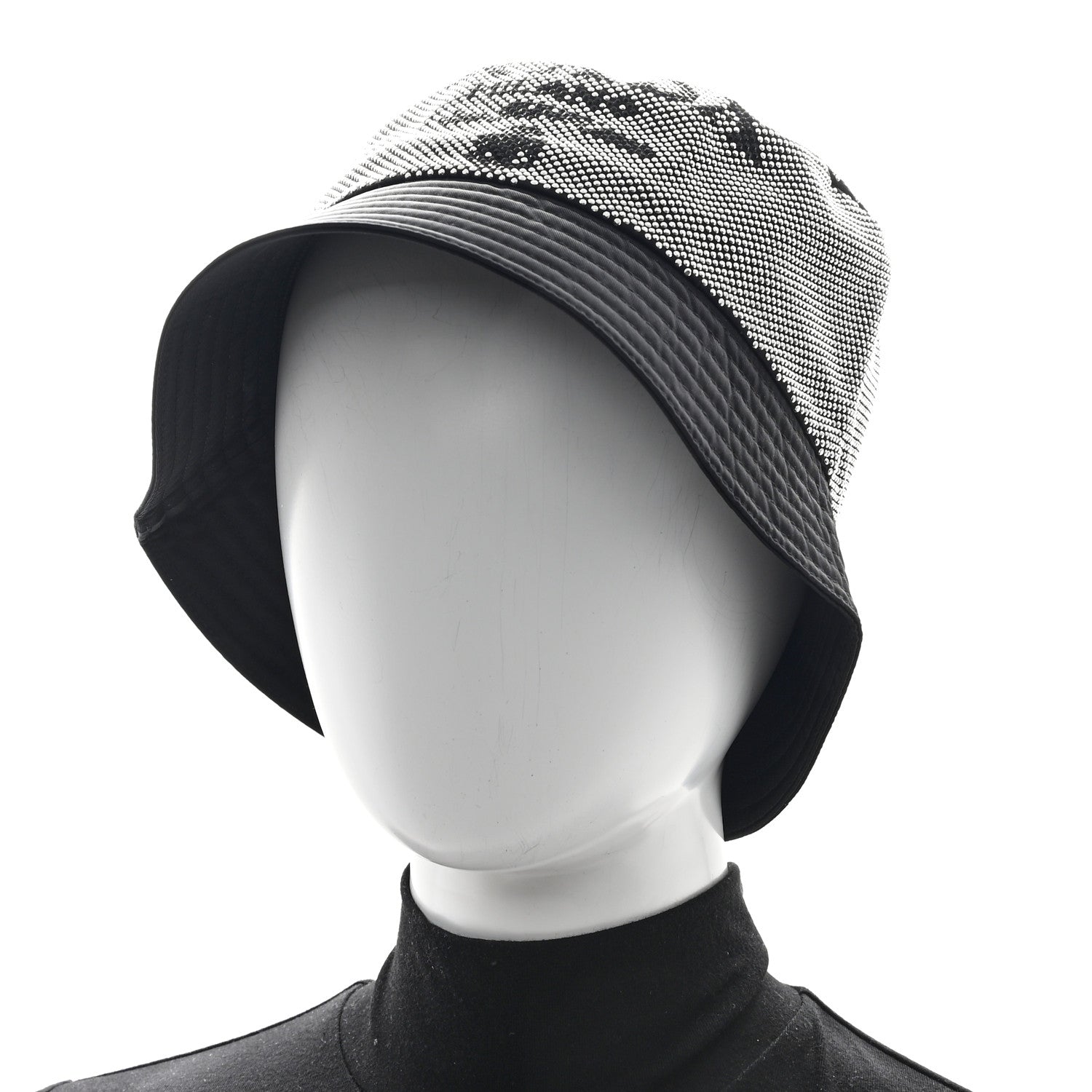 Prada Crystal Tessuto Bucket Hat L Black Acciaio 2 of 8