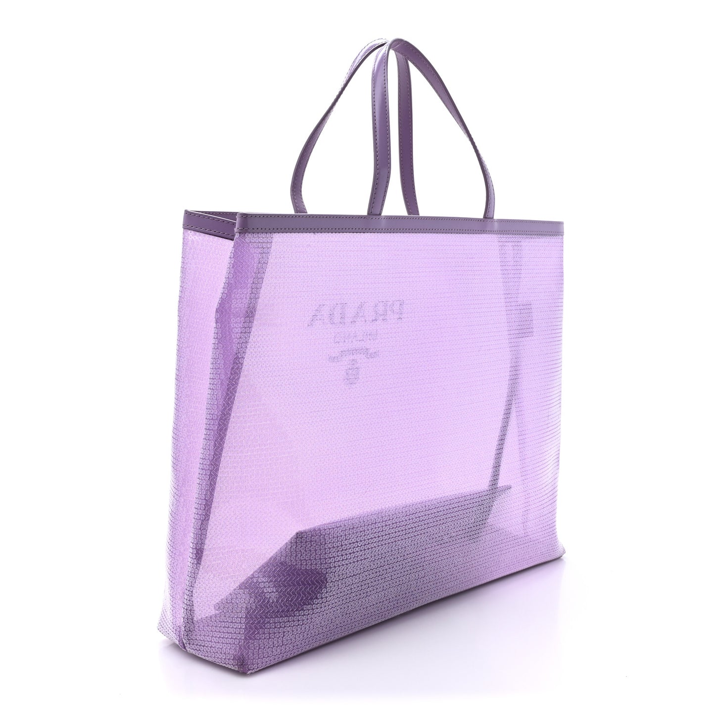 Mesh Paillettes Spazzolato Logo Shopping Tote Lilium