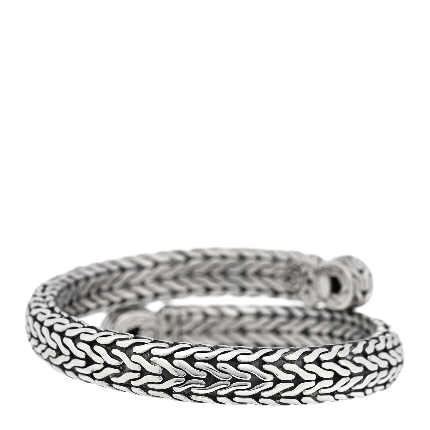 Sterling Silver Black Onyx Coil Bracelet