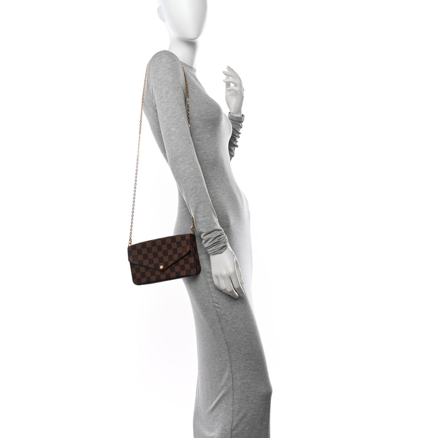 Damier Ebene Pochette Felicie Chain Wallet