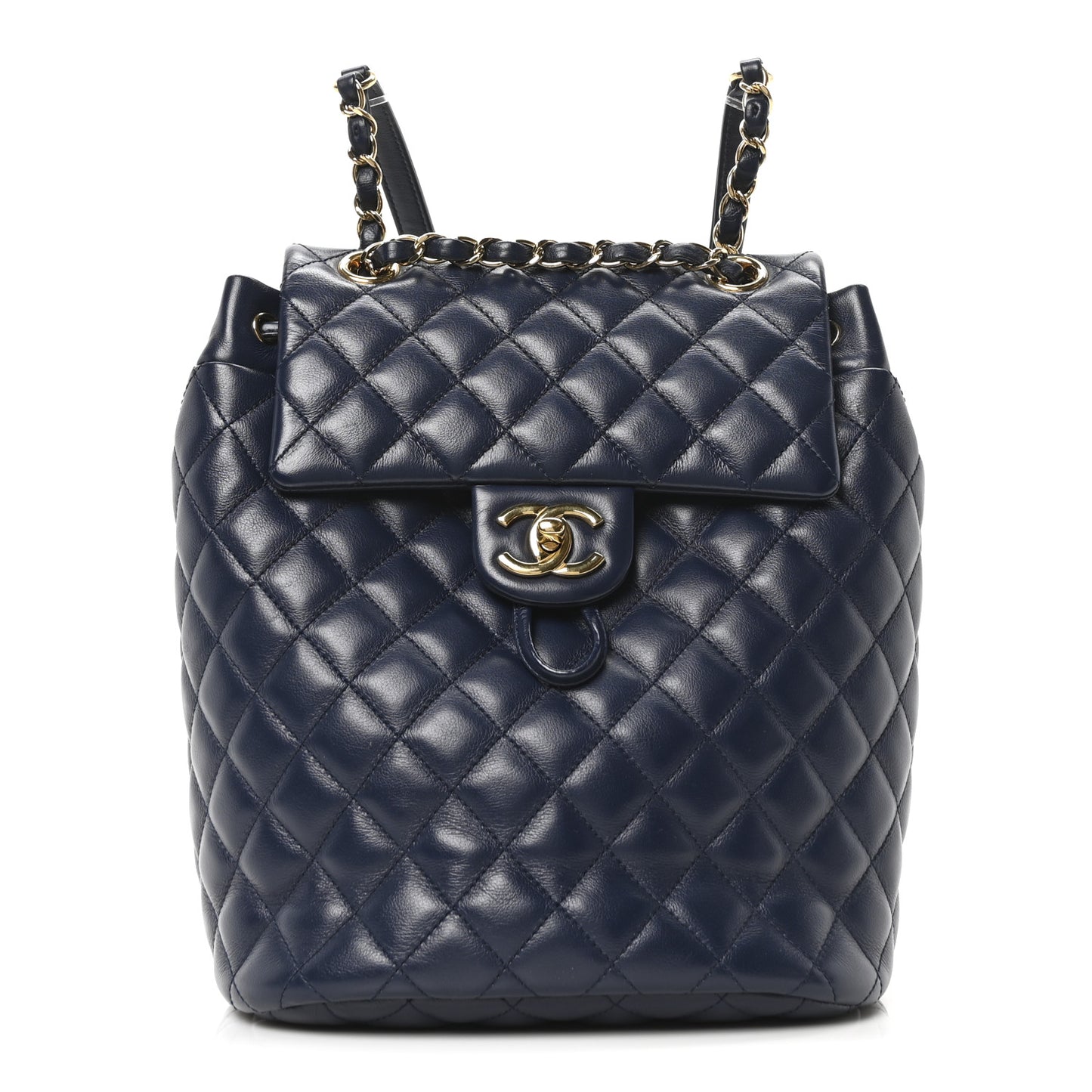 Calfskin Quilted Small Urban Spirit Backpack Navy