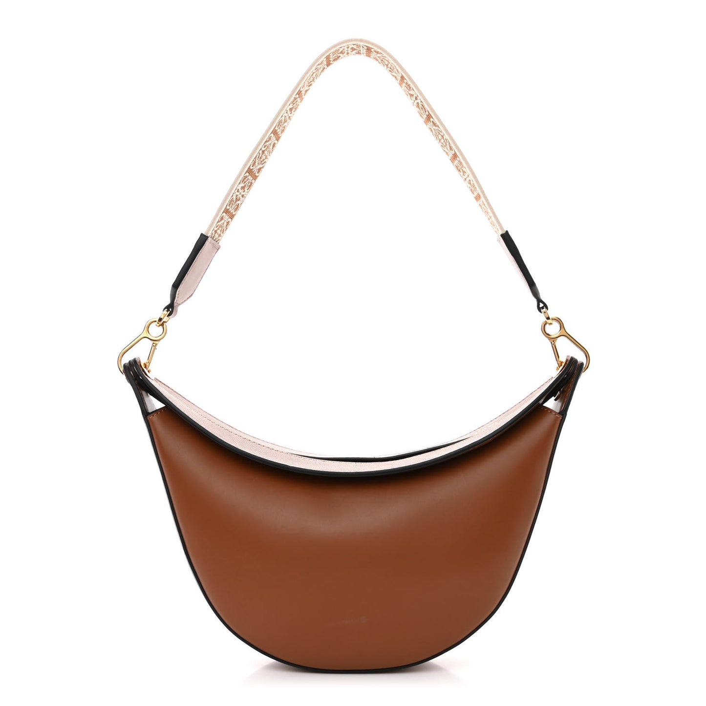 Satin Calfskin Jacquard Luna Bag Pecan