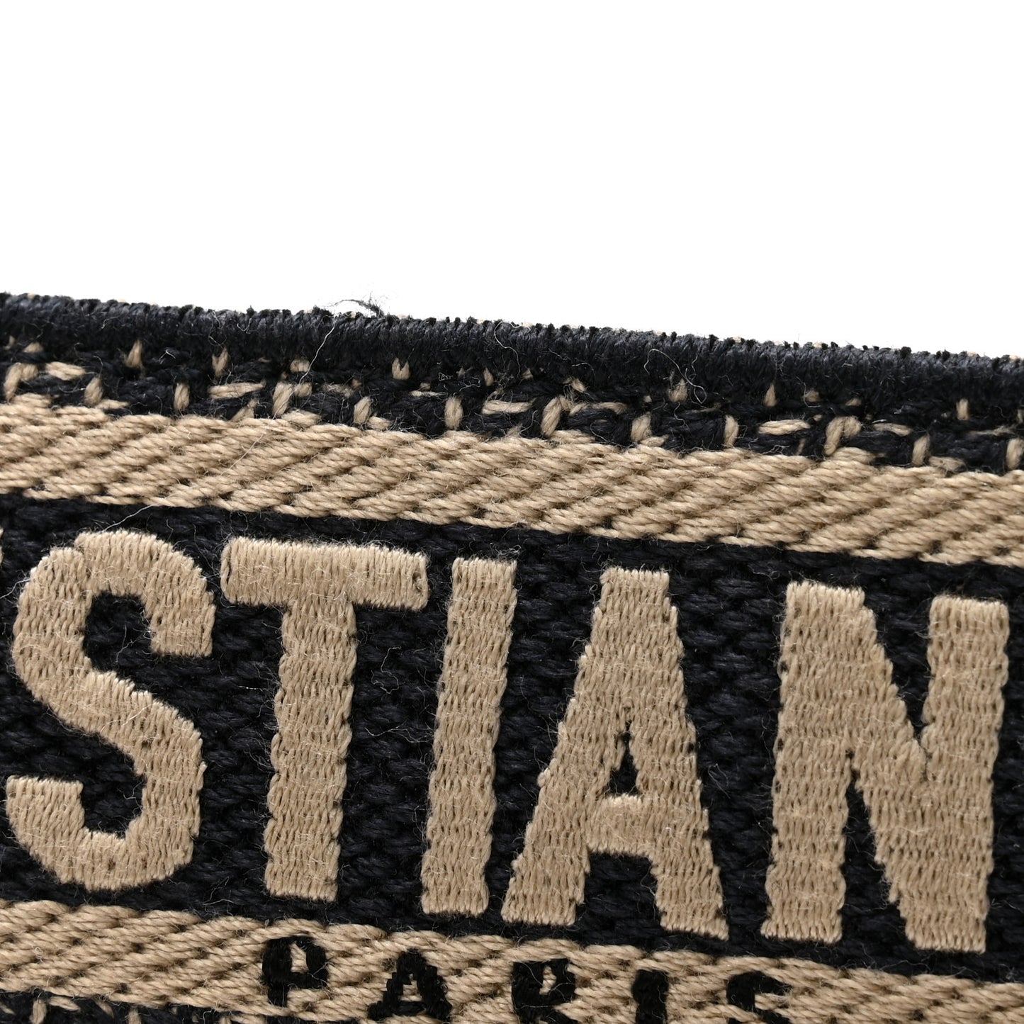 Canvas Embroidered Shoulder Strap Black