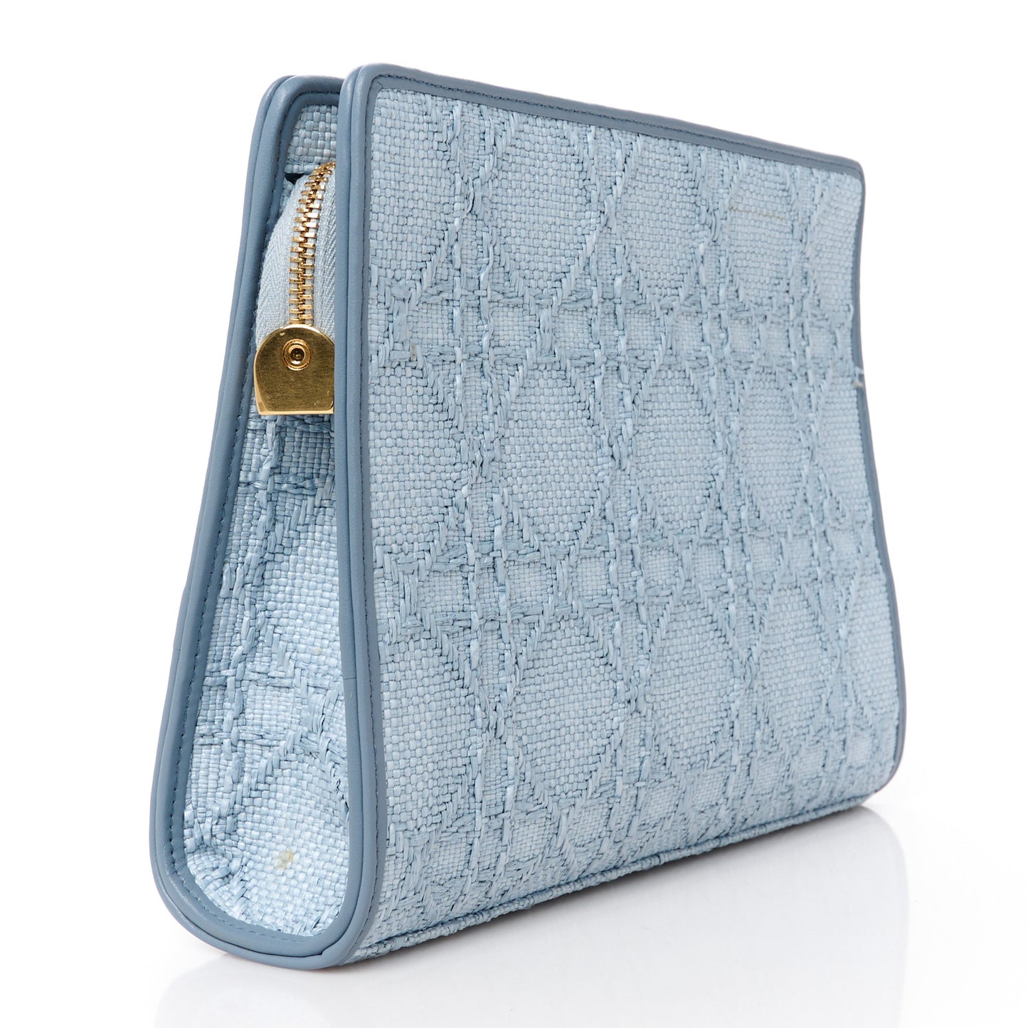 Raffia Cannage 30 Montaigne Dea Pouch Celestial Blue