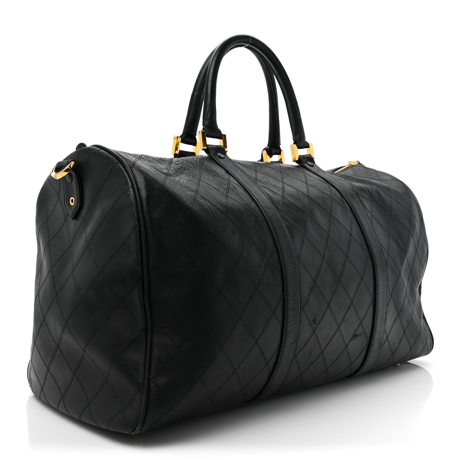 Chanel Calfskin Stitched CC Boston Black 2 of 19