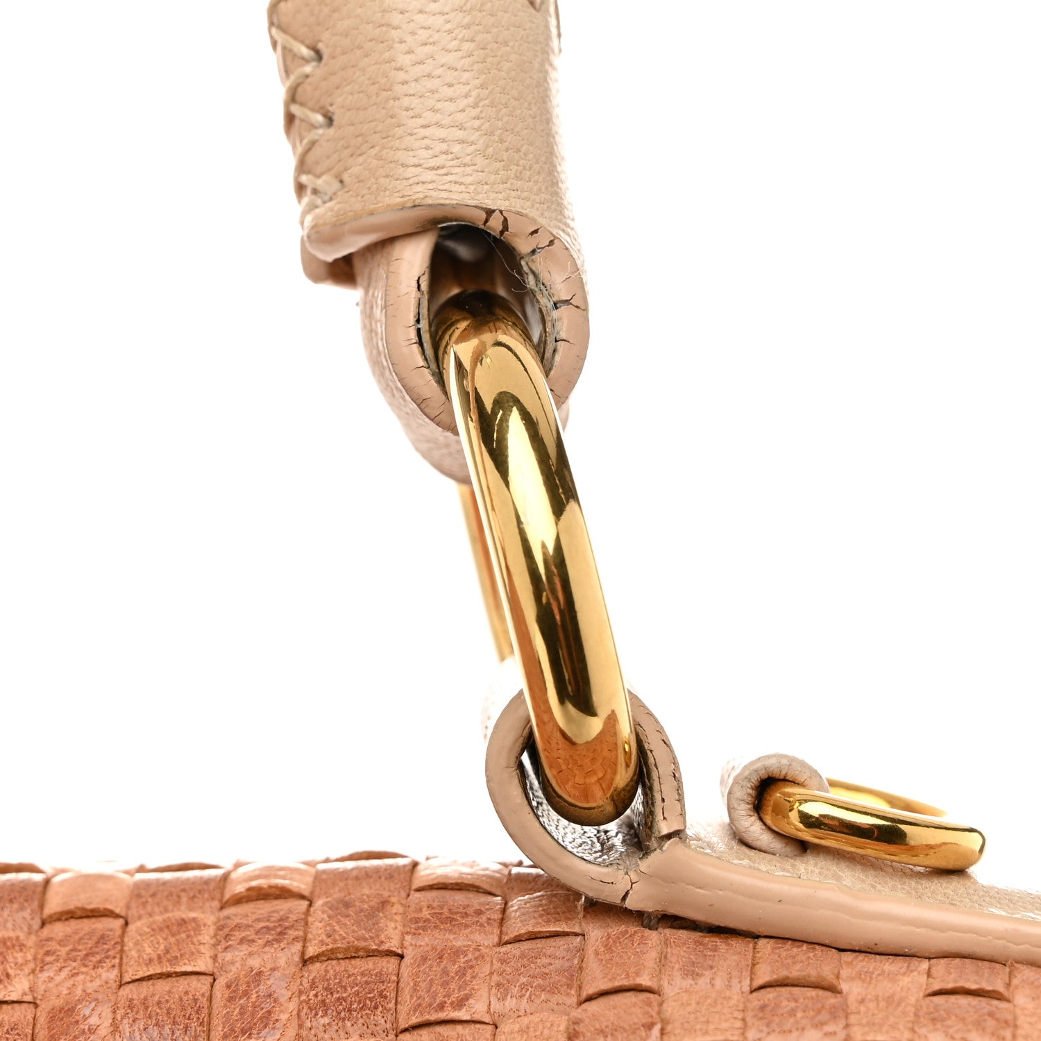 Prada Madras Woven Top Handle Satchel Beige 16 of 17